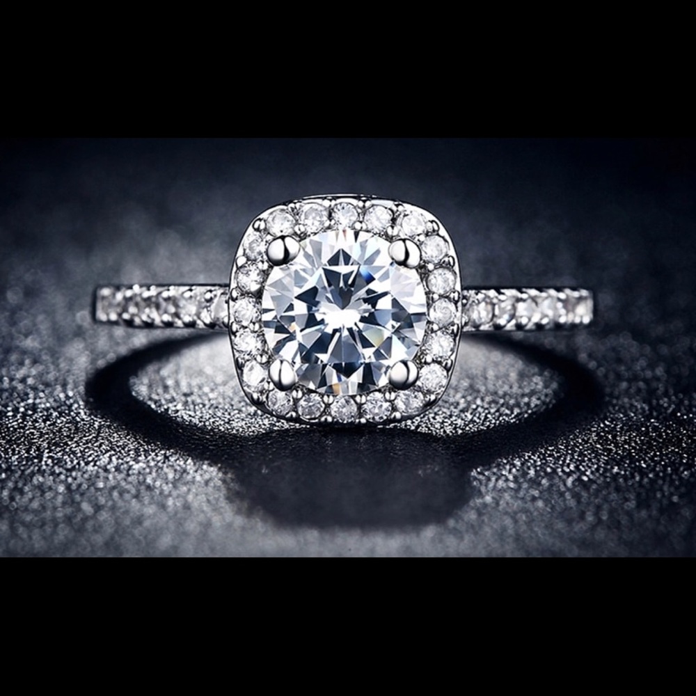 CZ Crystal Sterling Silver Ring Size 5-12 New